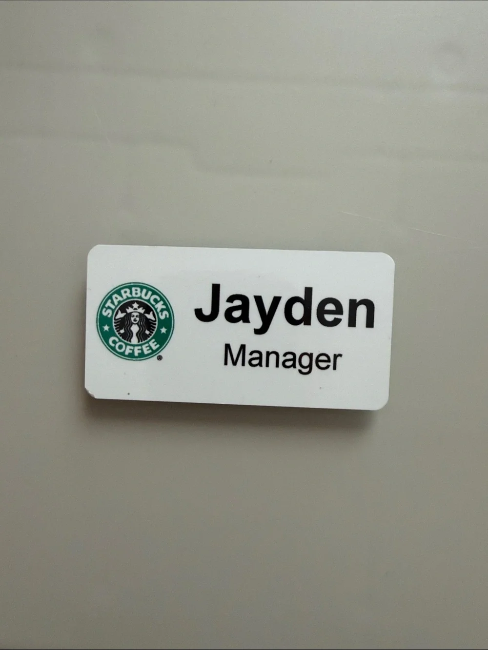 Magnetic Starbucks Name Tag